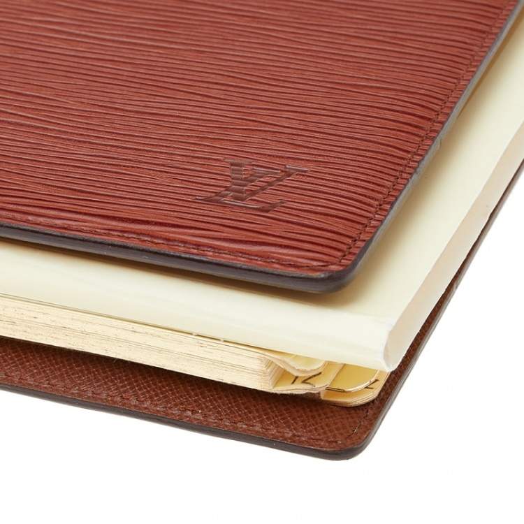 Pre Owned Louis Vuitton Cipango Gold Epi Leather Desk Agenda Cover