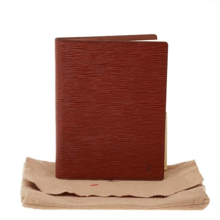 Pre Owned Louis Vuitton Cipango Gold Epi Leather Desk Agenda Cover