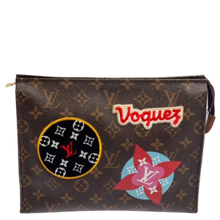 Louis Vuitton Toiletry Pouch 26 Monogram Patches in Coated Canvas with  Gold-tone - US