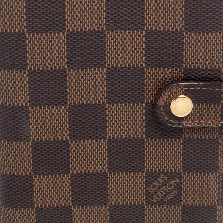Pre Owned Louis Vuitton Damier Ebene Canvas Small Ring Agenda Cover