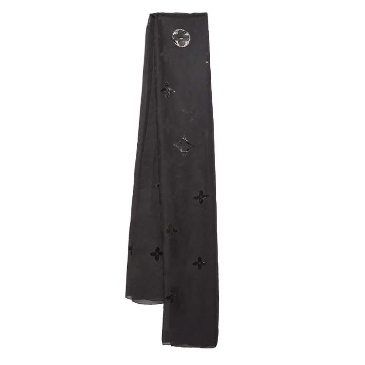 Louis Vuitton Fleur de Monogram Lurex Sheer Thread Silk Scarf at