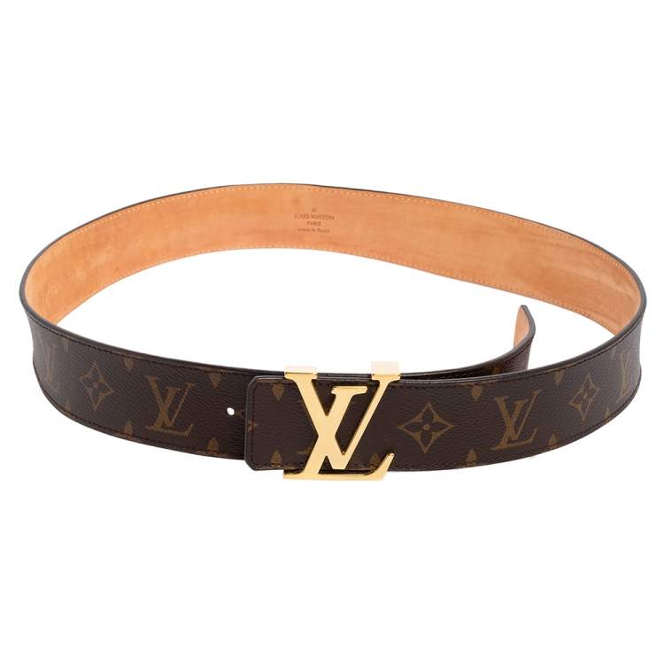 Louis Vuitton Dark Brown Monogram Leather LV Initiales Belt 90 CM Louis  Vuitton | The Luxury Closet