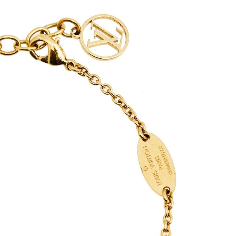 Pre Owned Louis Vuitton Essential V Gold Tone Bracelet