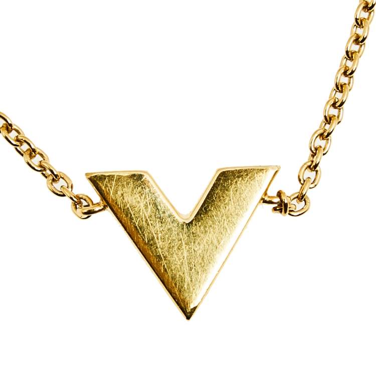 Pre Owned Louis Vuitton Essential V Gold Tone Bracelet