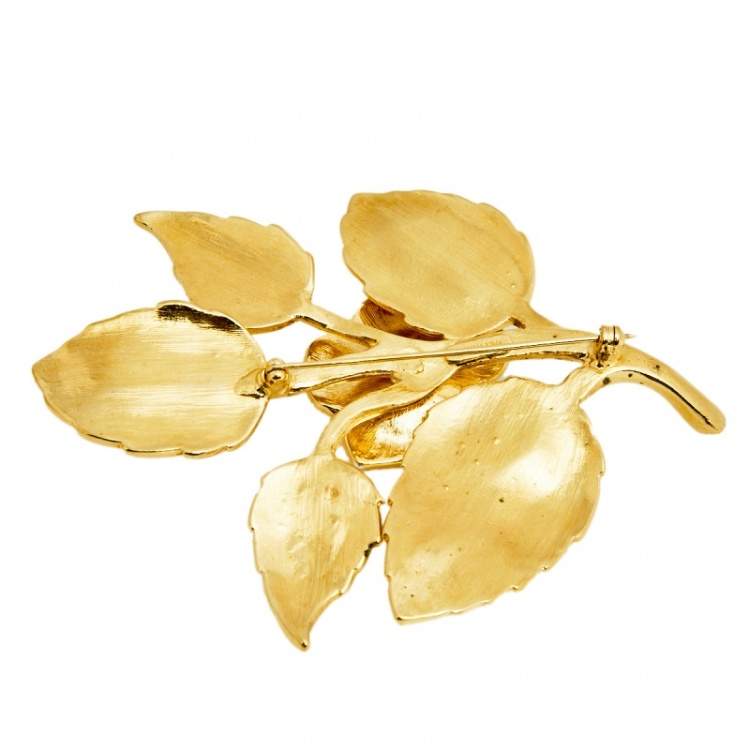 Louis Vuitton gold metal brooch