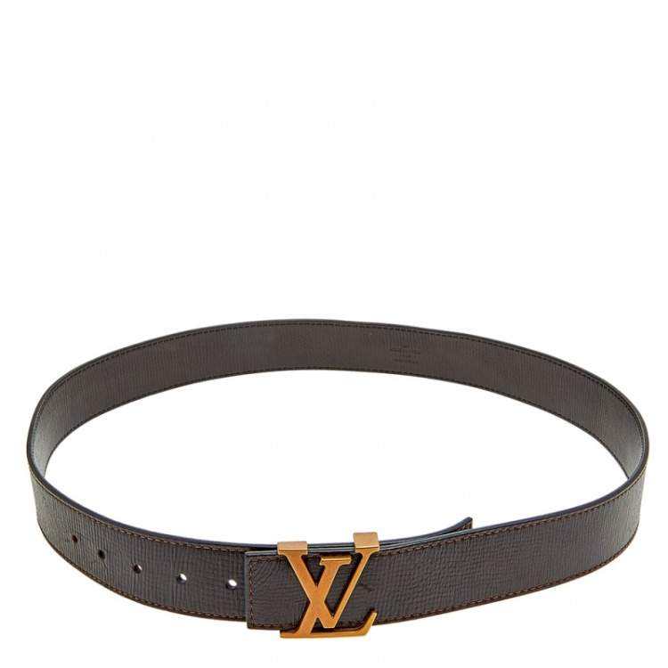 Louis Vuitton Black/Brown Leather Reversible Initiales Belt Size 100CM Louis  Vuitton