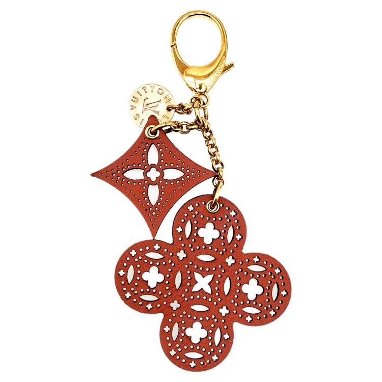 Louis Vuitton Brown Perforated Leather Arabesque Bag Charm Louis