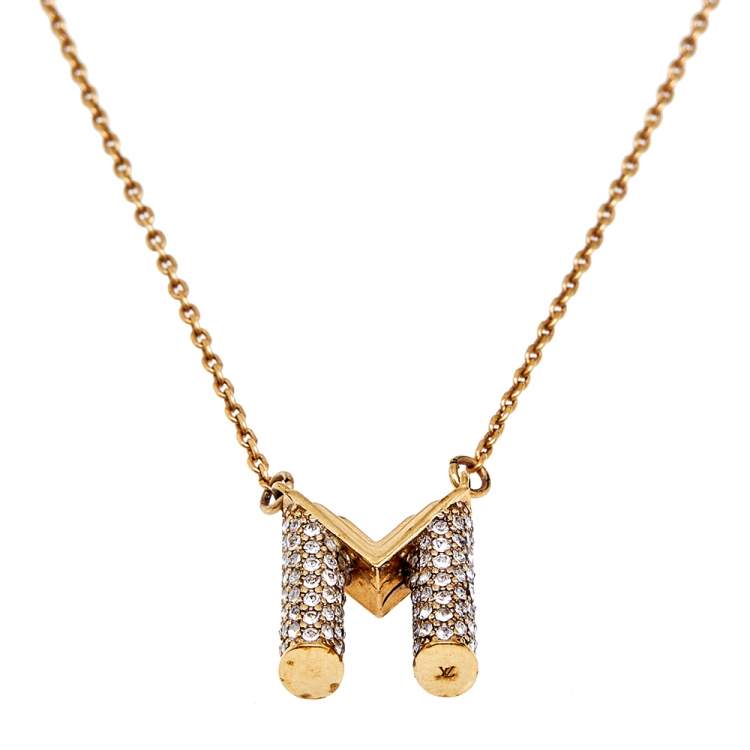 Louis Vuitton LV & Me Letter A Gold Tone Pendant Necklace Louis