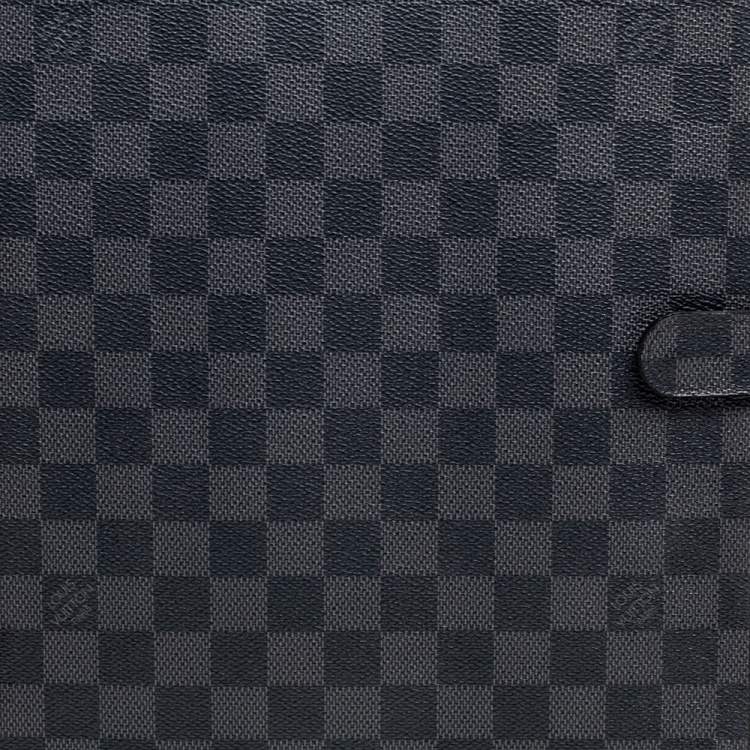 Pre Owned Louis Vuitton Damier Graphite Large Agenda Cover