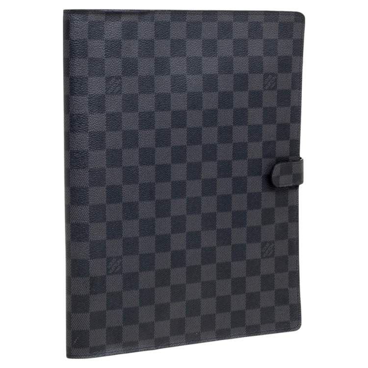 Pre Owned Louis Vuitton Damier Graphite Large Agenda Cover