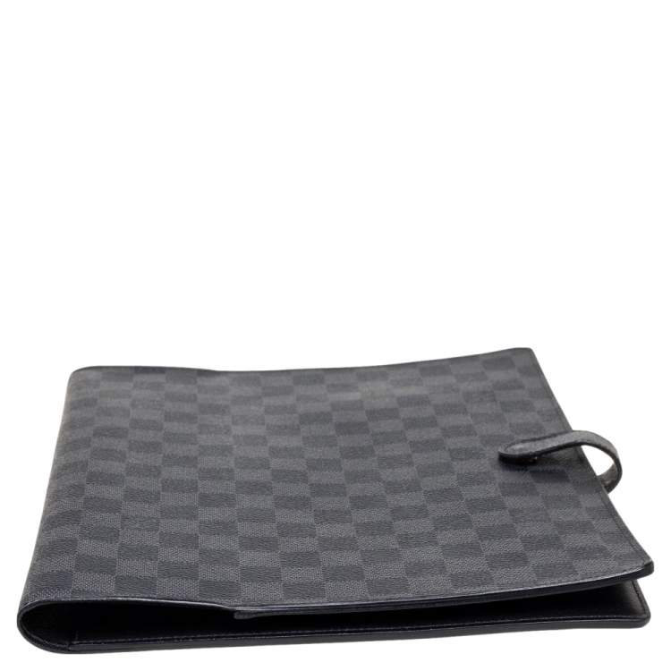 Pre Owned Louis Vuitton Damier Graphite Large Agenda Cover
