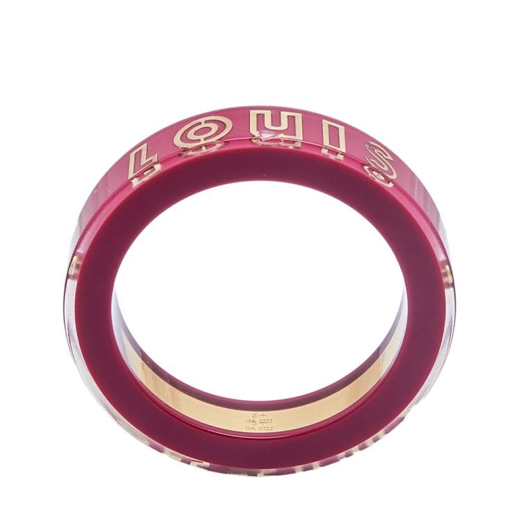 Pre Owned Louis Vuitton Wanted Resin Gold Tone Metal Bangle Bracelet S+