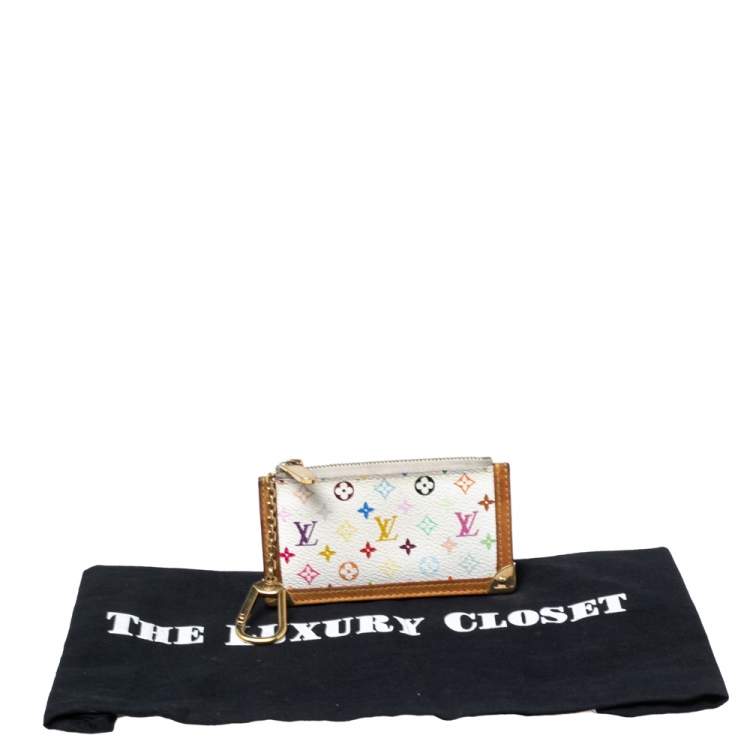 Pre Owned Louis Vuitton White Monogram Multicolore Canvas Key Pouch