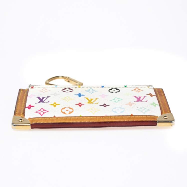 Pre Owned Louis Vuitton White Monogram Multicolore Canvas Key Pouch