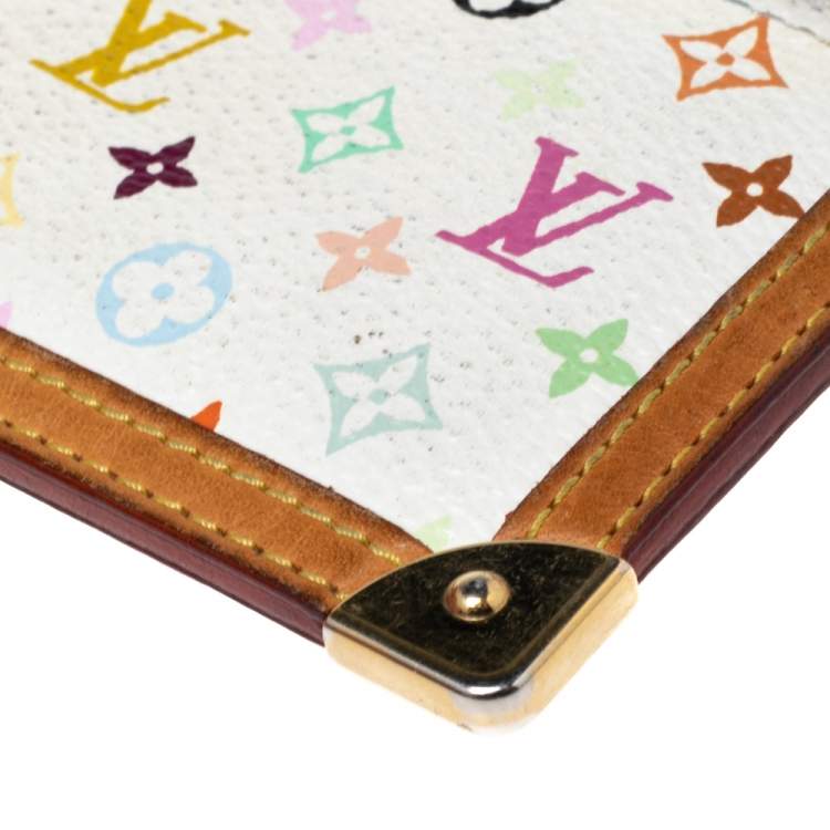 Pre Owned Louis Vuitton White Monogram Multicolore Canvas Key Pouch