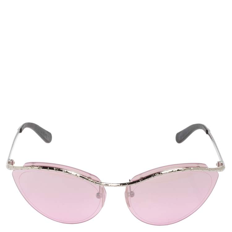 Louis Vuitton Pink/Silver Z1040W Rimless Thelma and Louise Cat Eye Sunglasses  Louis Vuitton