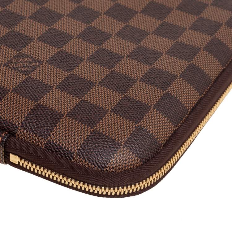 Pre Owned Louis Vuitton Damier Ebene Canvas Laptop Sleeve 