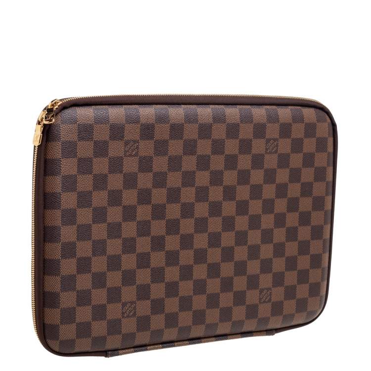 Pre Owned Louis Vuitton Damier Ebene Canvas Laptop Sleeve 