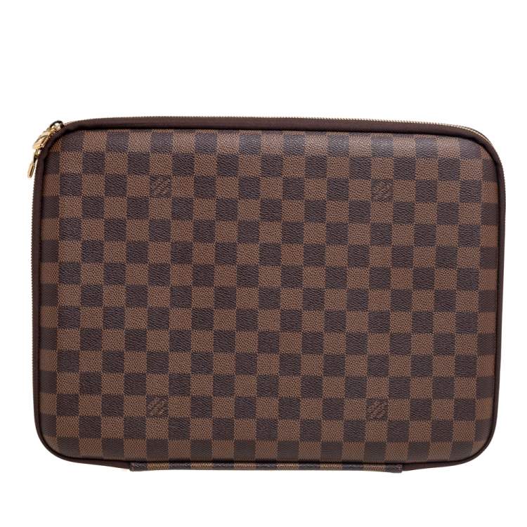 Pre Owned Louis Vuitton Damier Ebene Canvas Laptop Sleeve 