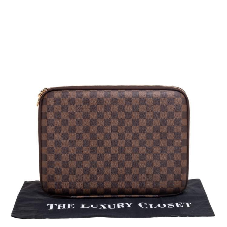 Pre Owned Louis Vuitton Damier Ebene Canvas Laptop Sleeve 