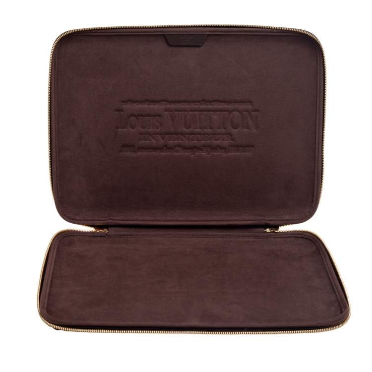 Pre Owned Louis Vuitton Damier Ebene Canvas Laptop Sleeve 