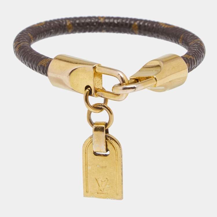 Authentic Louis Vuitton Monogram Bag Charm Bracelet Leather 17cm From Japan