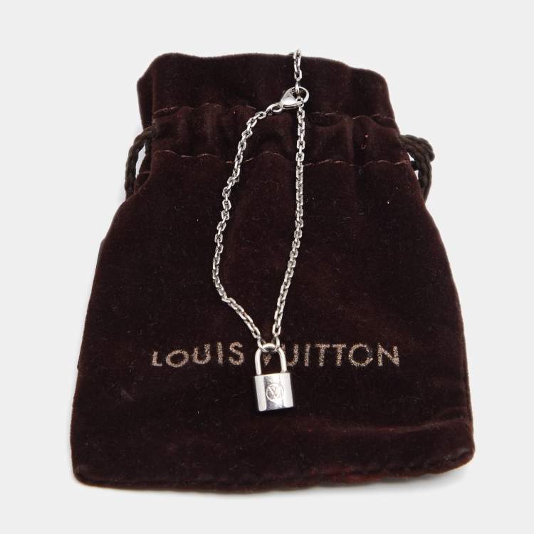 Pre Owned Louis Vuitton Sterling Silver Lockit Bracelet