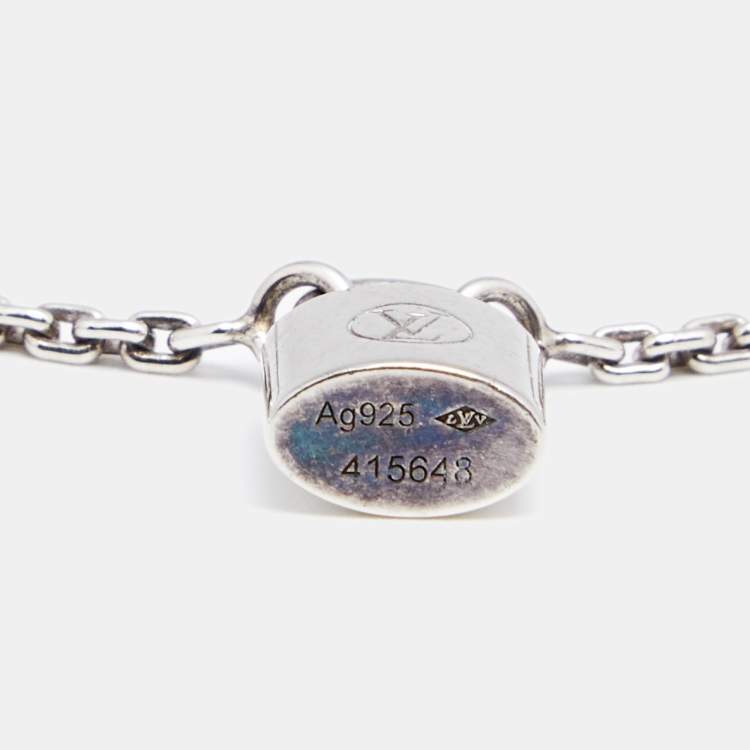 Pre Owned Louis Vuitton Sterling Silver Lockit Bracelet