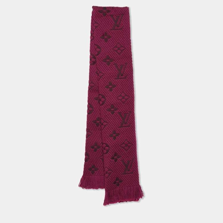 Louis Vuitton Logomania scarf Dark purple Silk Wool ref.991547