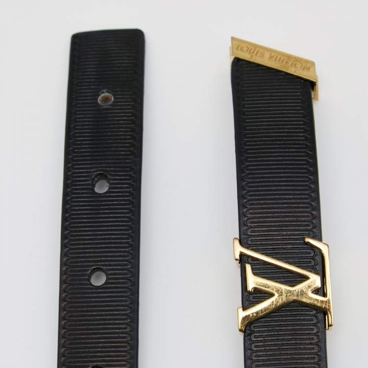 Louis Vuitton Black Leather Initiales Slim Buckle Belt 75CM Louis Vuitton |  The Luxury Closet