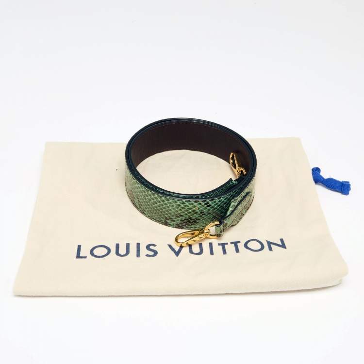 Pre Owned Louis Vuitton Green Python Strap Shoulder Bag Strap