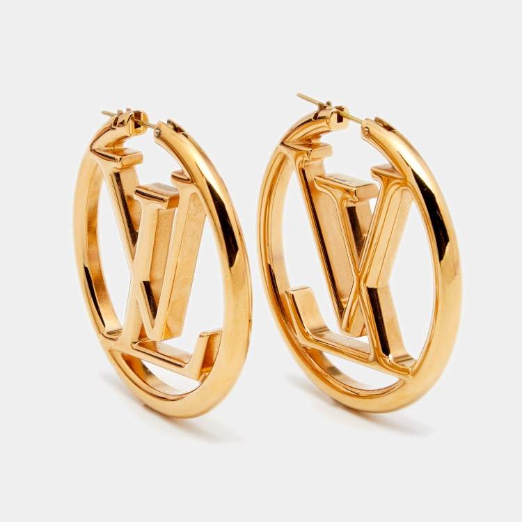 Louis Vuitton Hoop Louise Gold Earrings BRAND NEW AUTHENTIC