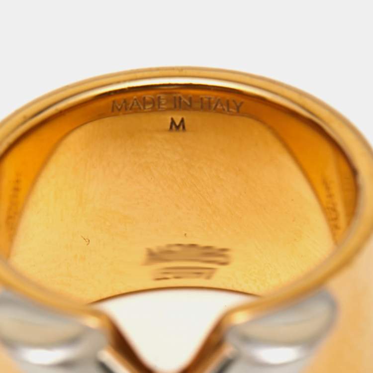 Pre Owned Louis Vuitton Essential V Two Tone Metal Ring M