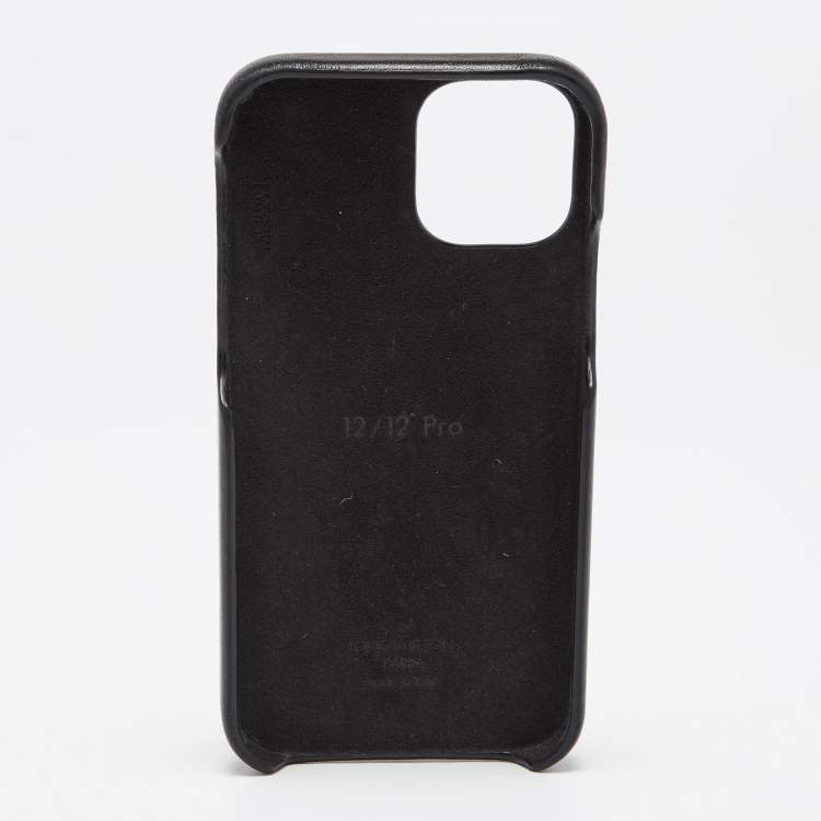 Pre Owned Louis Vuitton Black Monogram Embossed Puffy Leather Coussin iPhone 12/12Pro Case
