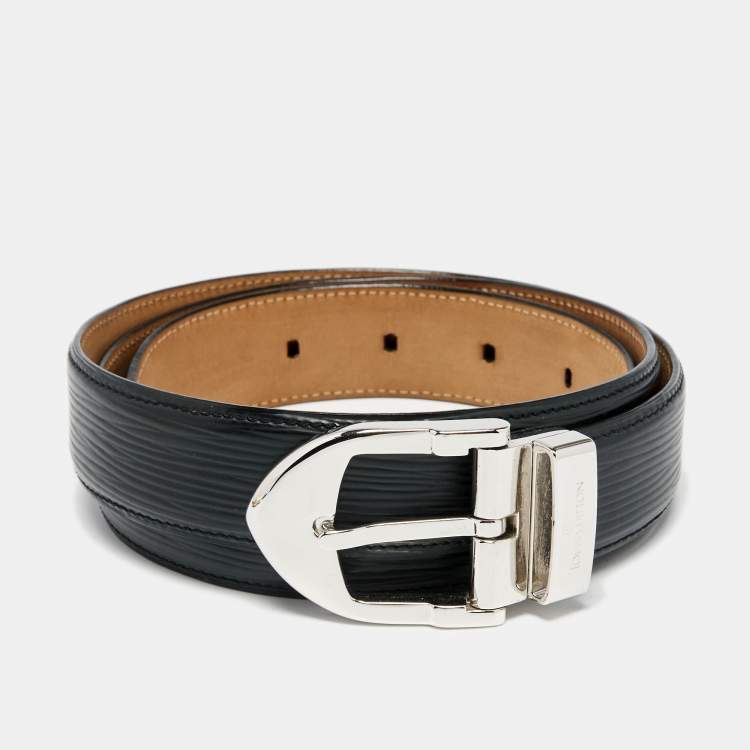 Louis Vuitton Epi Leather Gold Tone Buckle Waist Belt 90 CM Black VI0956  France
