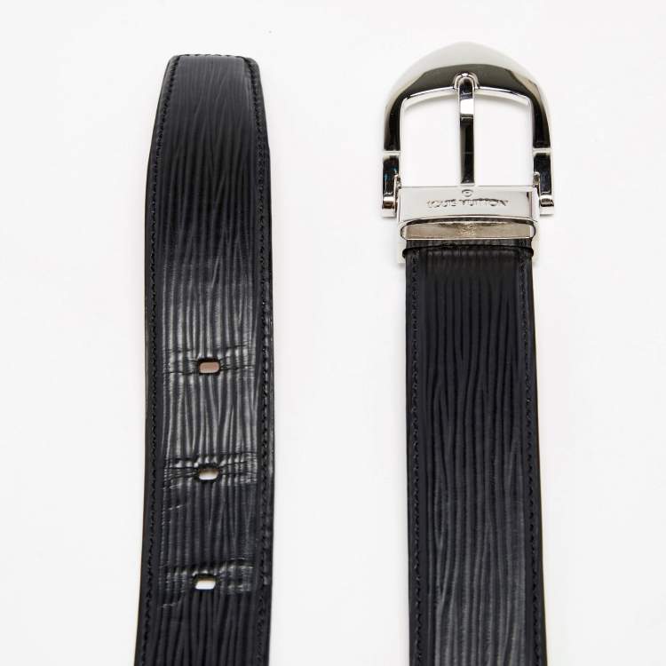 Louis Vuitton Black Epi Leather LV Initiales Belt 95CM Louis