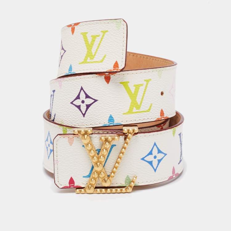 Louis Vuitton White Multicolore Monogram Belt