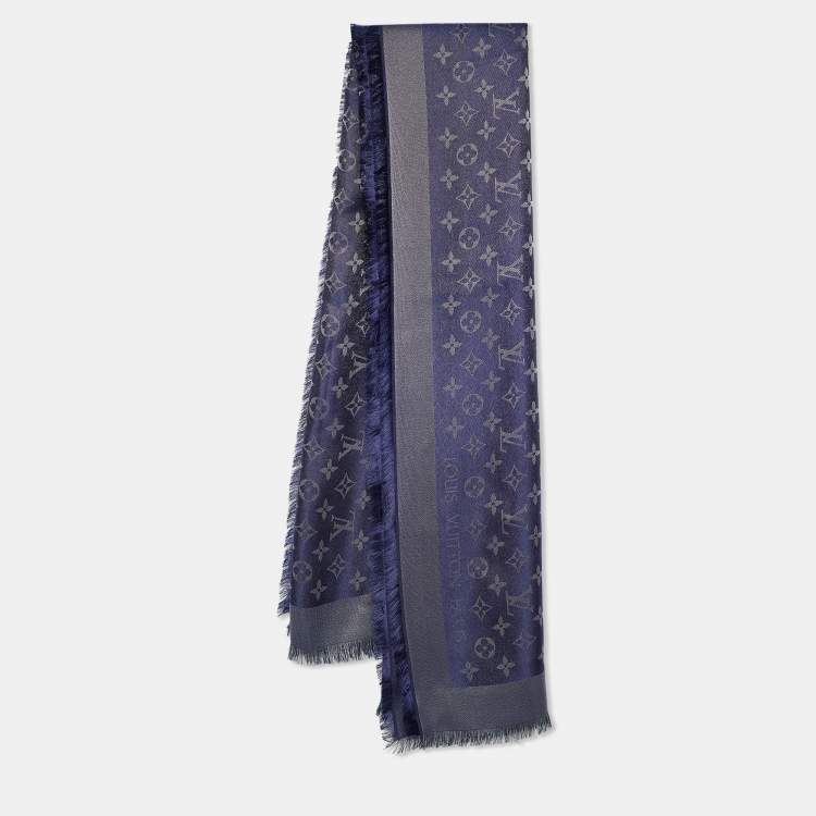 Louis Vuitton Silk and Wool Monogram Lavender Shine Shawl