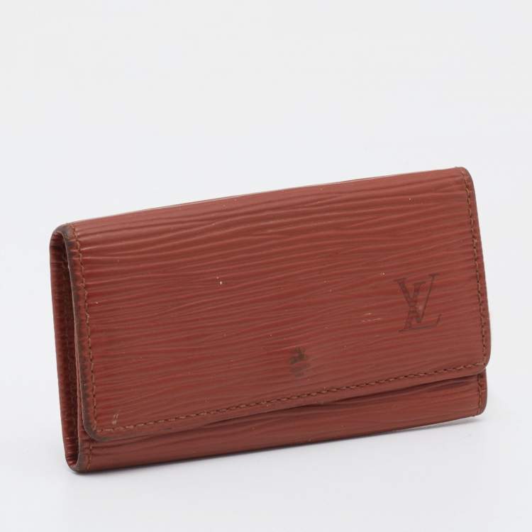 Pre Owned Louis Vuitton Brown Epi Leather 4 Key Holder
