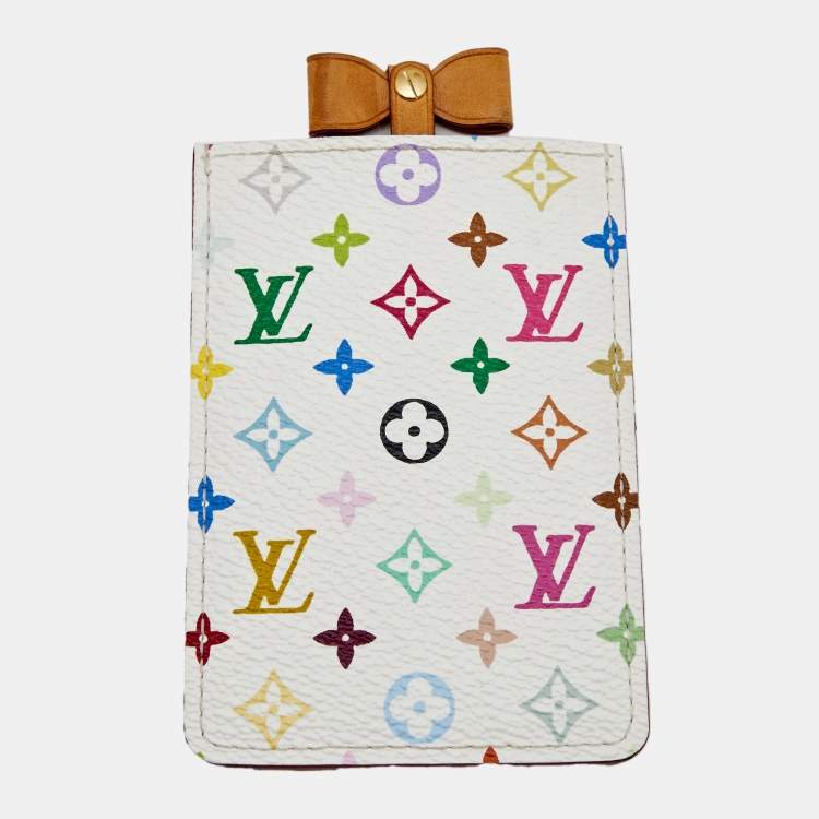 Pre Owned Louis Vuitton White Multicolore Monogram Canvas Etui Miroir Mirror Case