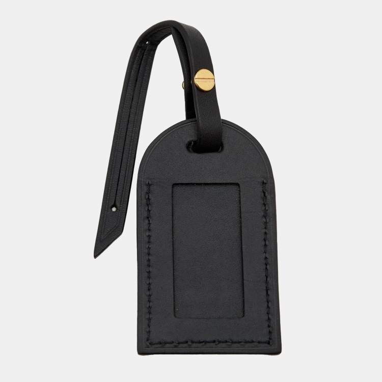 Louis Vuitton, Bags, Louis Vuitton Black Leather Luggage Name Tag