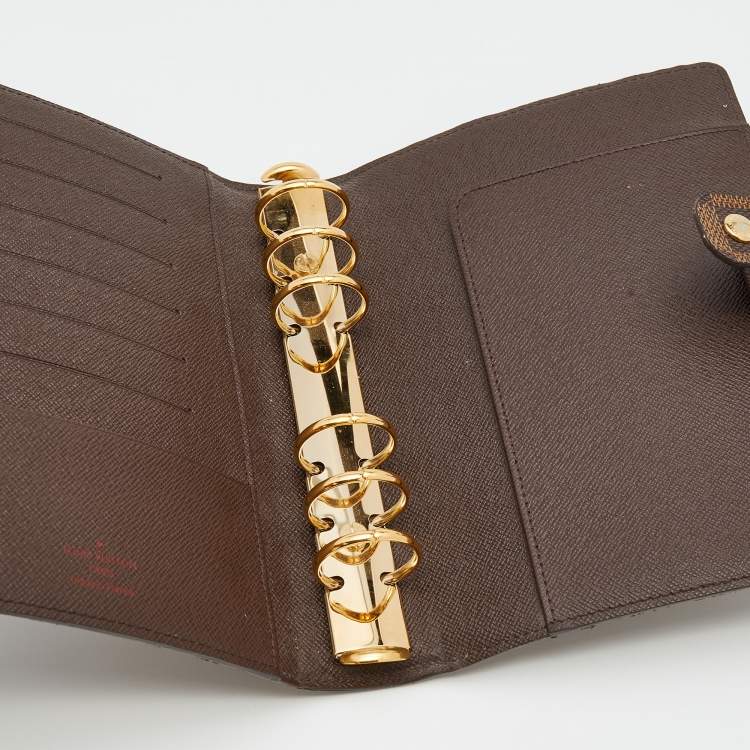 Pre Owned Louis Vuitton Damier Ebene Canvas Small Ring Agenda