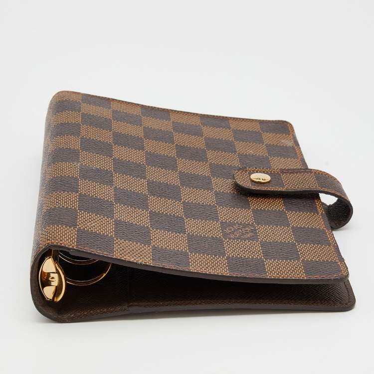 Pre Owned Louis Vuitton Damier Ebene Canvas Small Ring Agenda