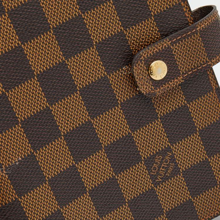 Pre Owned Louis Vuitton Damier Ebene Canvas Small Ring Agenda