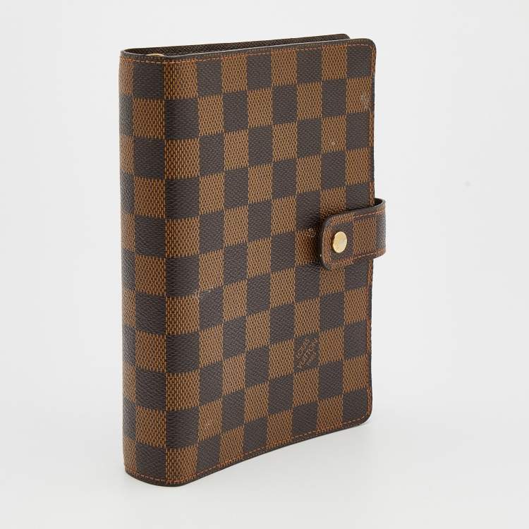 Pre Owned Louis Vuitton Damier Ebene Canvas Small Ring Agenda