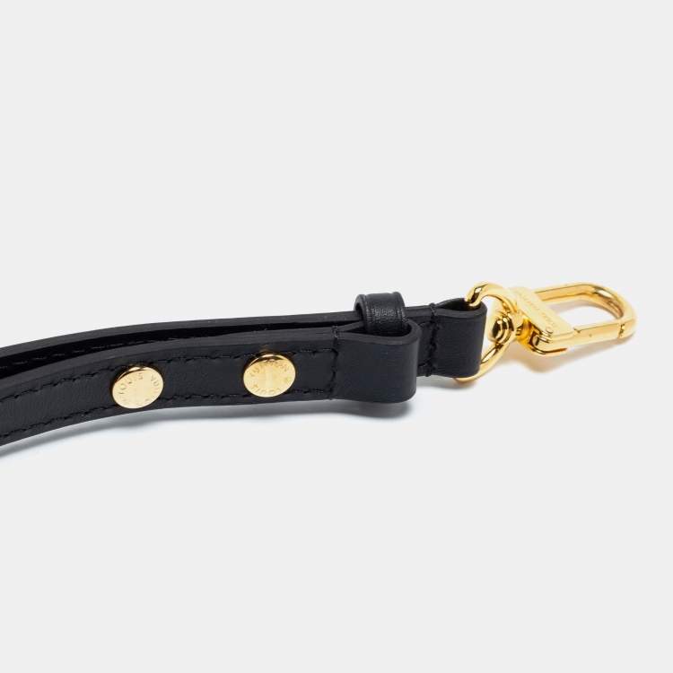 Pre Owned Louis Vuitton Black Leather Shoulder Strap