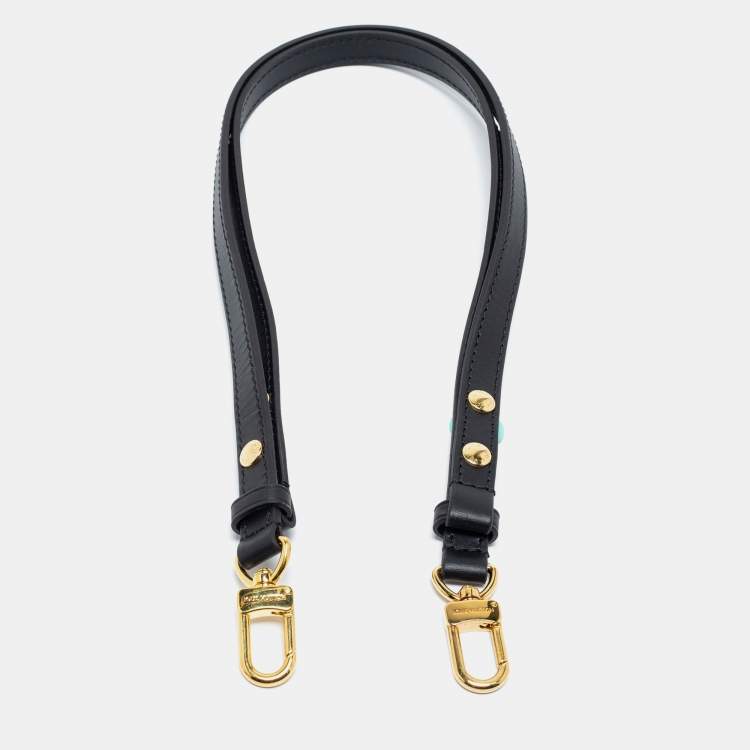 LOUIS VUITTON Shoulder Strap Used Leather Black