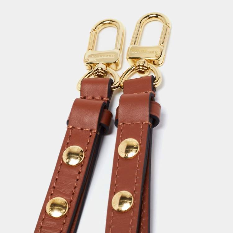 Pre Owned Louis Vuitton Brown Leather Adjustable Shoulder Bag Strap