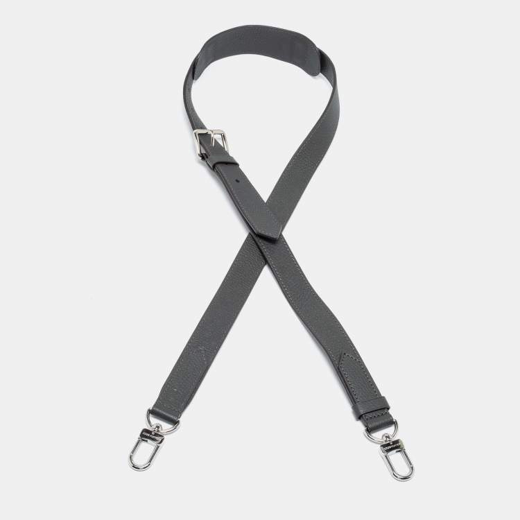 Pre Owned Louis Vuitton Dark Grey Leather Adjustable Shoulder Bag Strap