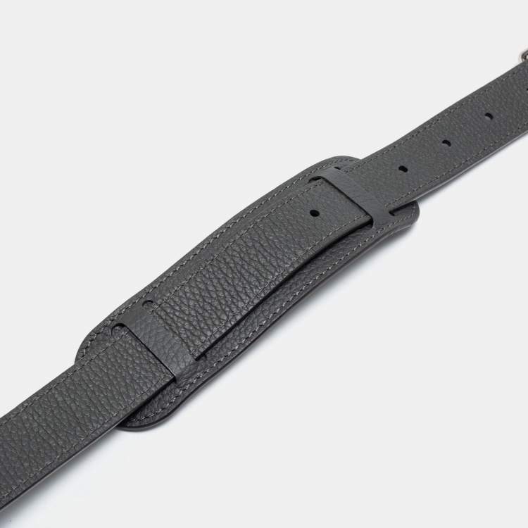 Pre Owned Louis Vuitton Dark Grey Leather Adjustable Shoulder Bag Strap